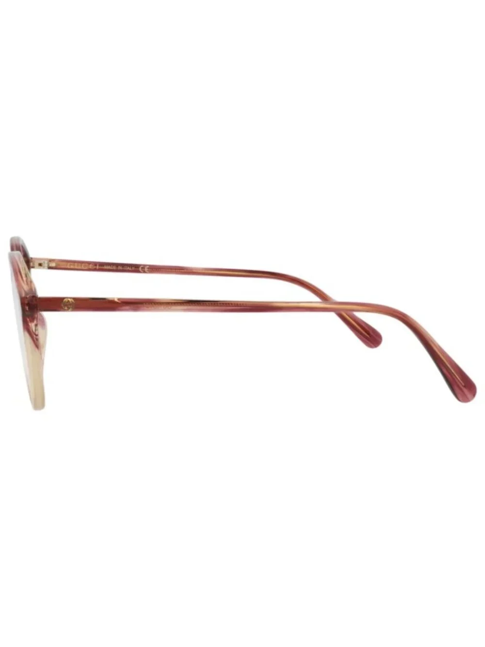 New Gucci Women's Eyeglasses Round Oval Acetate Frame Red Red Transparent